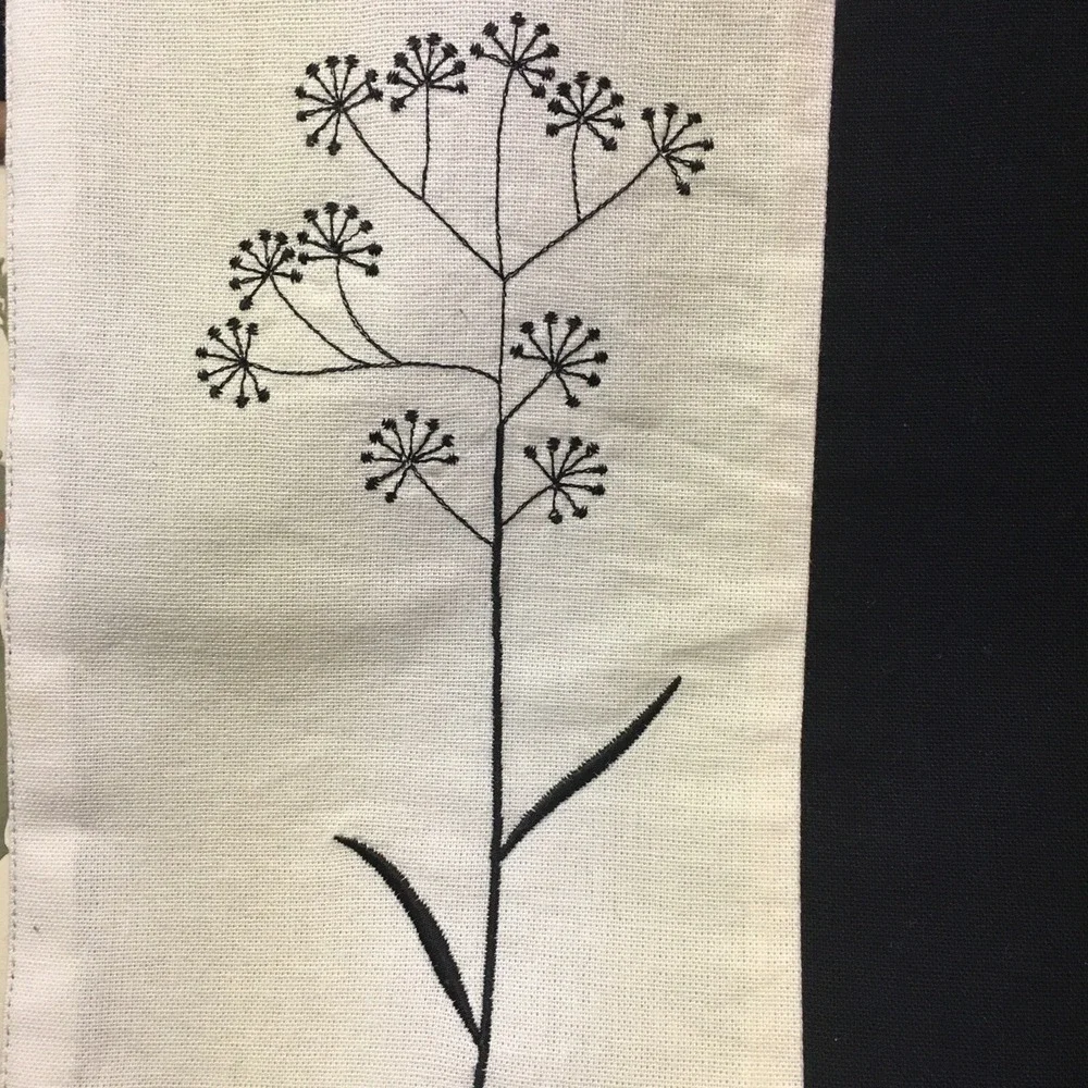 Embroidered 4 Black and White Cloth Color Block Placemats 19 inches  X 13 inches
